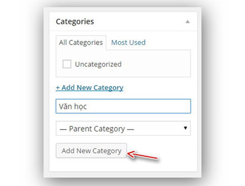 cách thêm chuyên mục/category cho web