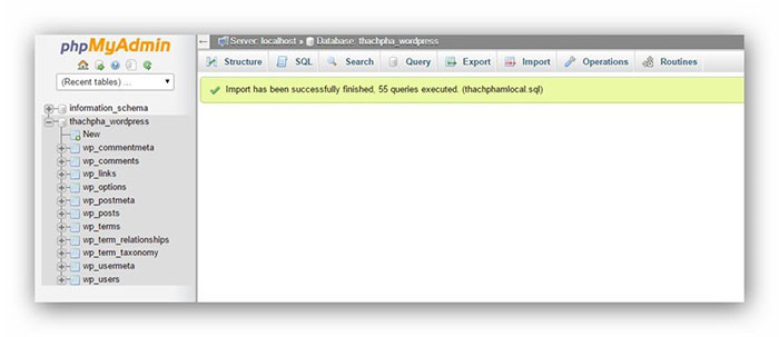 chuyển dữ liệu từ localhost lên host