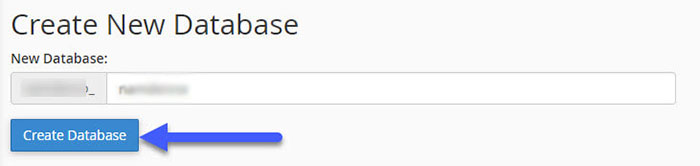 tạo database trên cpanel hosting