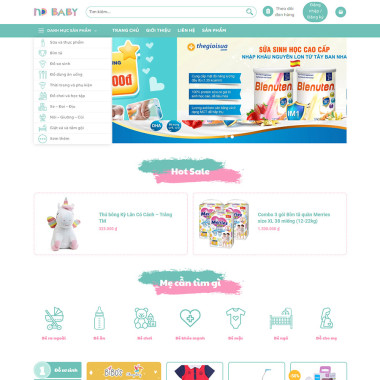Theme wordpress flatsome mẹ và bé, baby 01