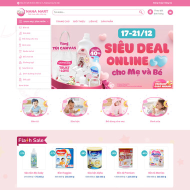 Theme wordpress flatsome mẹ và bé, baby 02