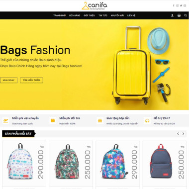 Theme wordpress flatsome bán balo 01