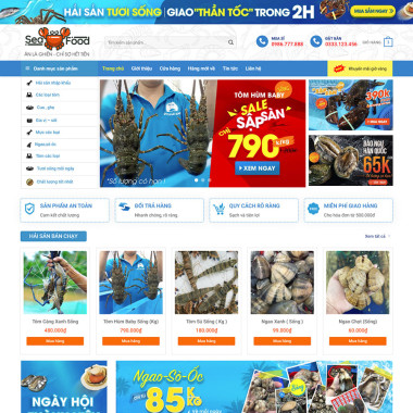 Theme wordpress flatsome bán hải sản