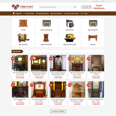 Theme wordpress flatsome bán bàn thờ, nội thất