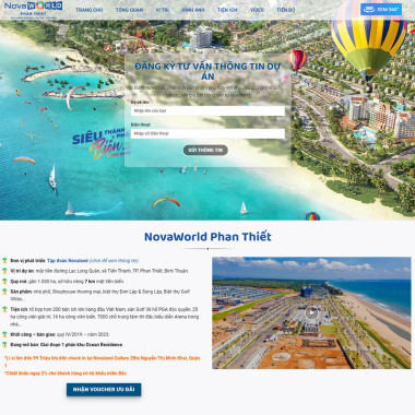 Theme wordpress flatsome bất động sản NovaWorld Phan Thiết