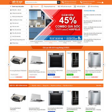 Theme wordpress flatsome bán bếp từ