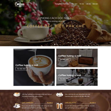 Theme wordpress flatsome bán cà phê 01