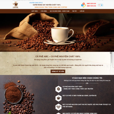 Theme wordpress flatsome bán cà phê