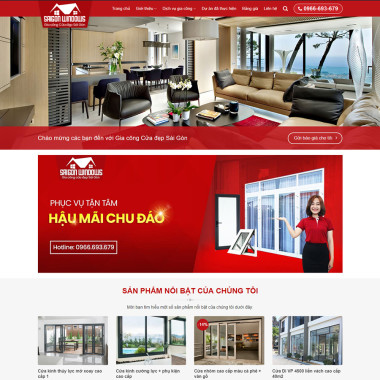 Theme wordpress flatsome bán cửa nhôm