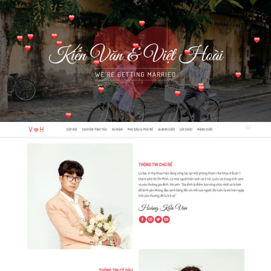 Theme wordpress flatsome thông báo đám cưới