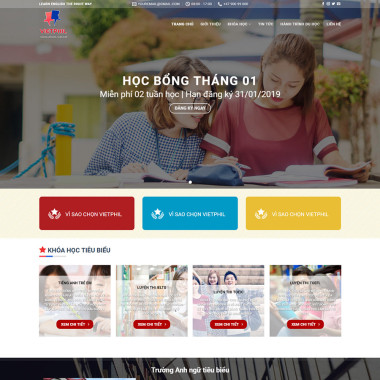 Theme wordpress flatsome trung tâm tiếng anh 03