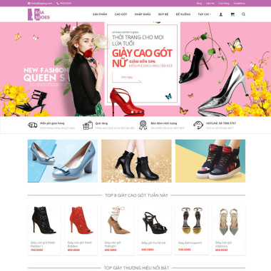 Theme wordpress flatsome bán giày nữ 01