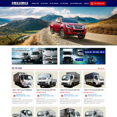 Theme wordpress flatsome bán xe Isuzu
