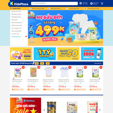Theme wordpress flatsome đồ em bé kid plaza