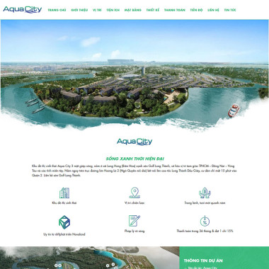 Theme wordpress flatsome landing page bất động sản Aqua City