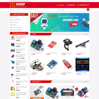 Theme wordpress flatsome bán linh kiện 01