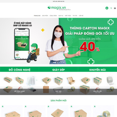 Theme wordpress flatsome bán thùng carton