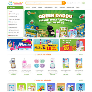 Theme wordpress flatsome mẹ và bé 01