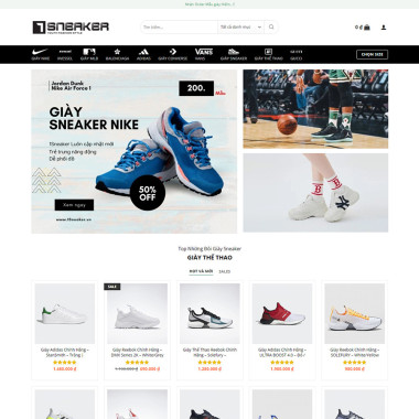Theme wordpress flatsome bán giày Sneaker