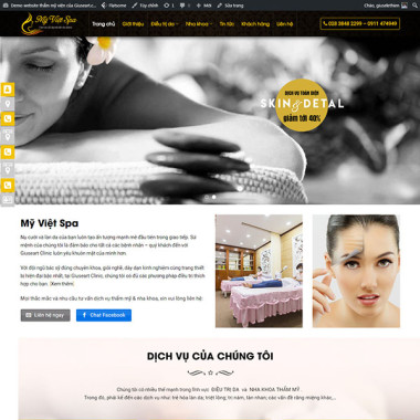 Theme wordpress flatsome trung tâm Spa