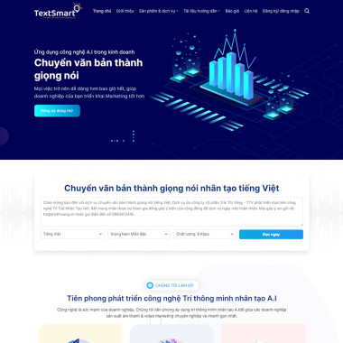Theme wordpress flatsome giới thiệu dịch vụ textsmart