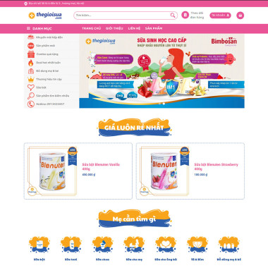 Theme wordpress flatsome bán sữa, tã, đồ em bé