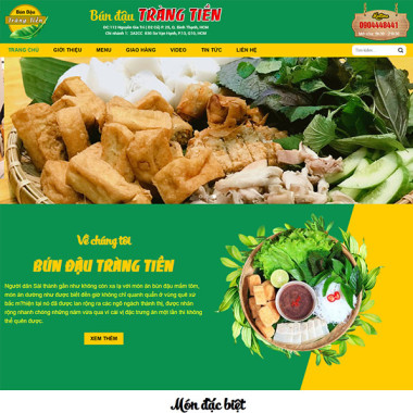 Theme wordpress flatsome bán bún đậu
