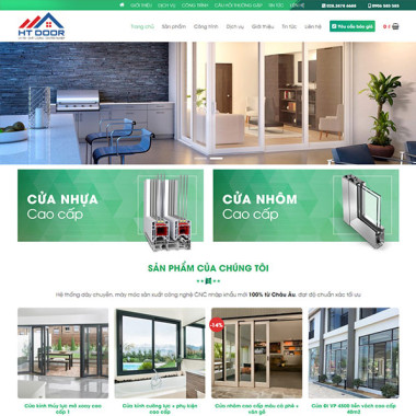 Theme wordpress flatsome bán cửa nhôm 01