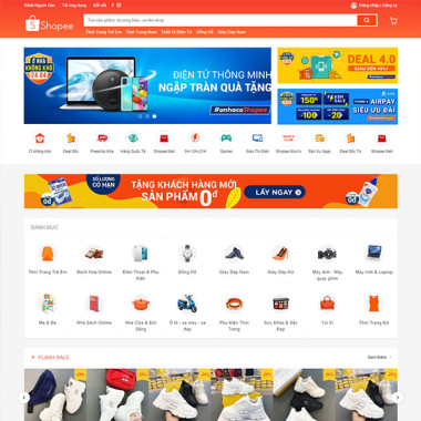 Theme wordpress flatsome bán hàng Shopee