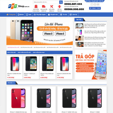 Theme wordpress flatsome bán điện thoại iPhone