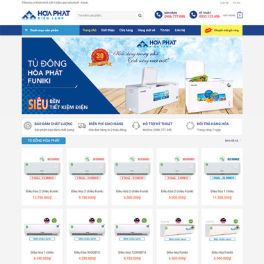 Theme wordpress flatsome bán điện lạnh