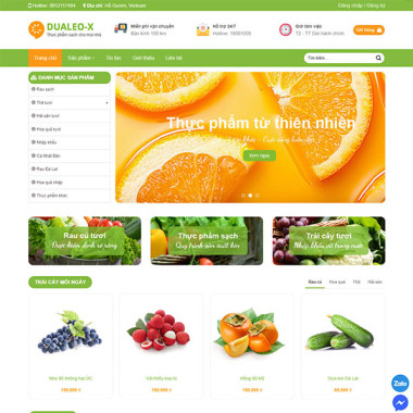 Theme wordpress flatsome thực phẩm sạch