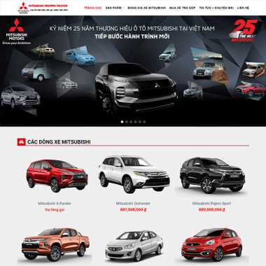 Theme wordpress flatsome bán xe Mitsubishi