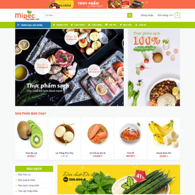 Theme wordpress flatsome thực phẩm tươi