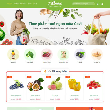 Theme wordpress flatsome thực phẩm sạch 01