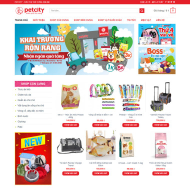 Theme wordpress flatsome thực phẩm thú cưng