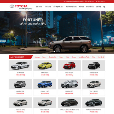 Theme wordpress flatsome bán xe Toyota 01