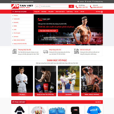 Theme wordpress flatsome bán đồ võ