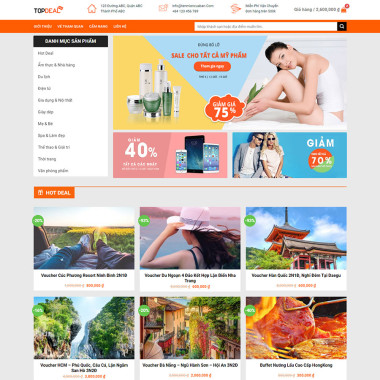 Theme wordpress flatsome bán voucher giảm giá